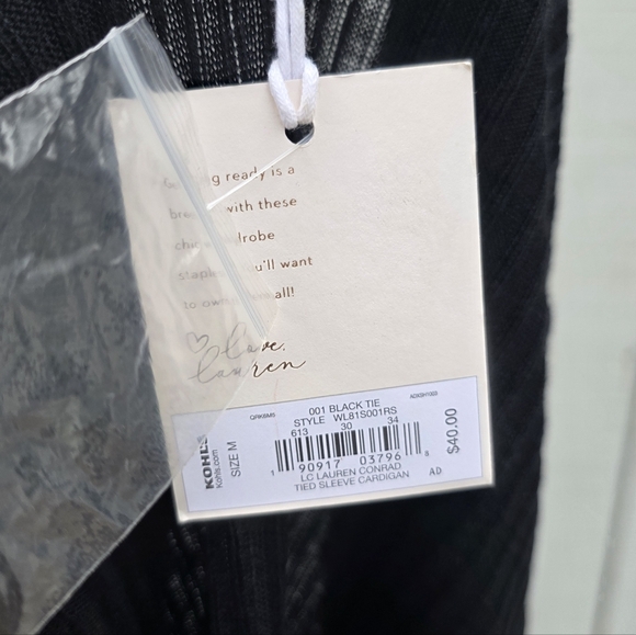 LC Lauren Conrad Black Open Cardigan Size: Medium - Picture 9 of 9